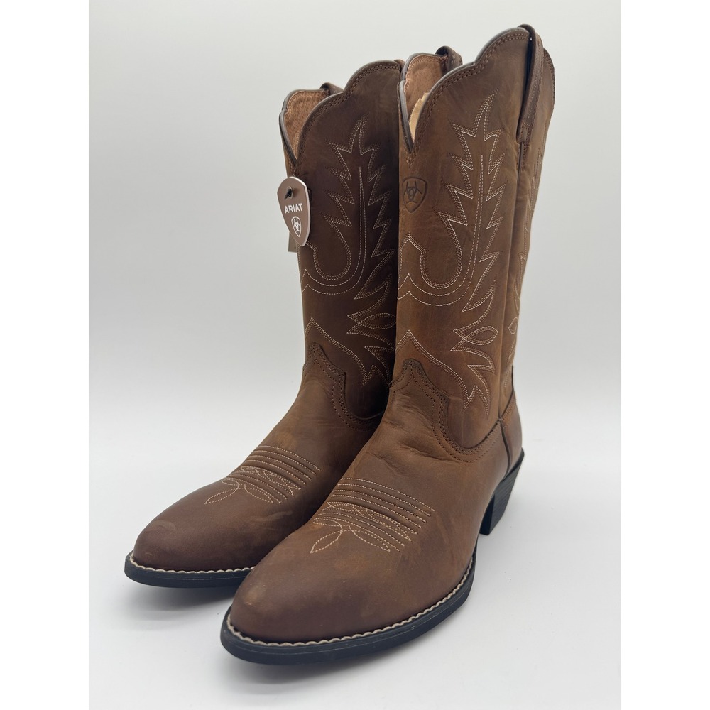 Ariat Heritage Western R Toe Distressed Brown Leather Boots Womens 8.5 B